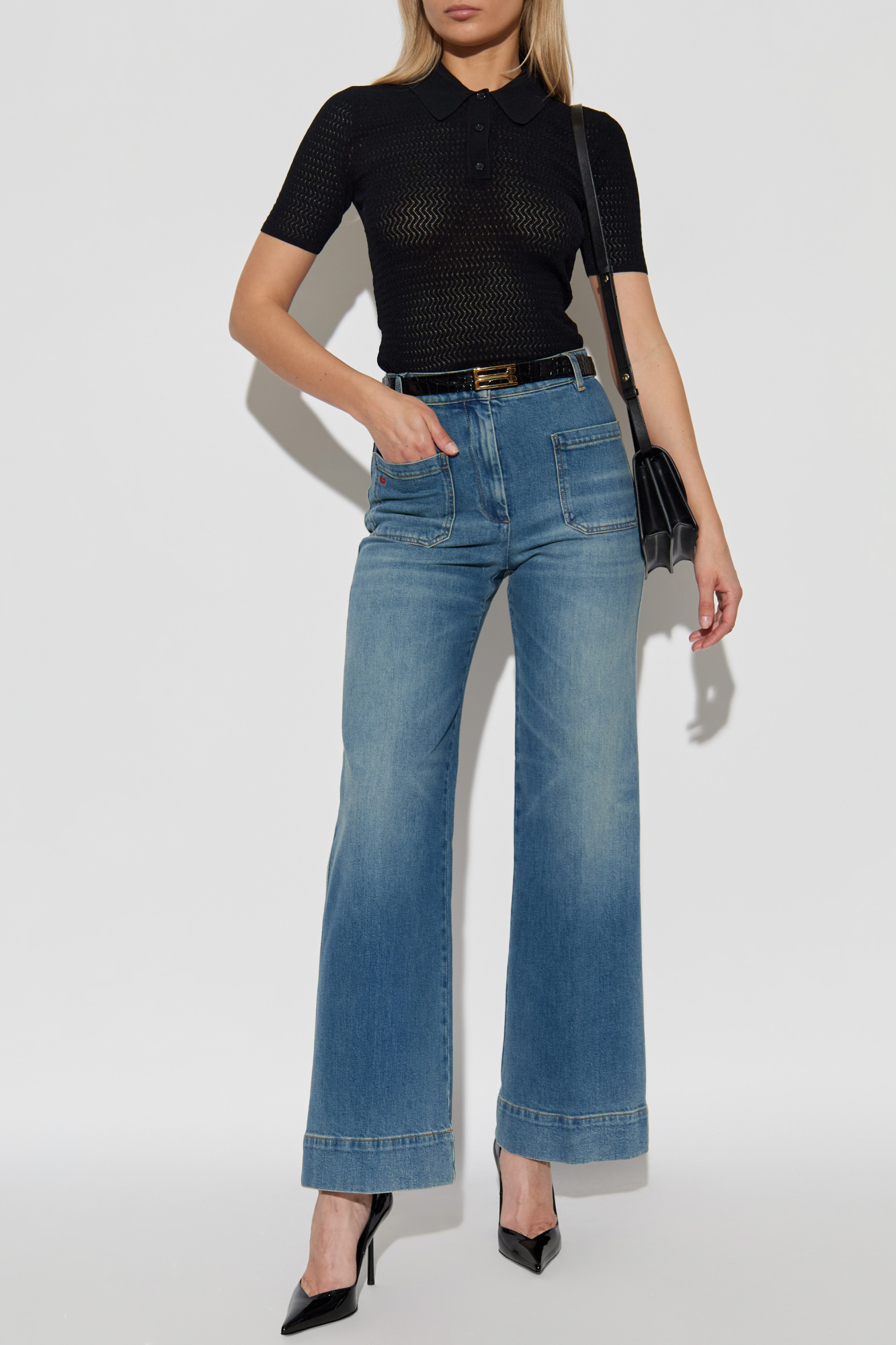 メ4674 新品　VICTORIA BECKHAMセレブデニム定価37.000円 Relaxed Straight Leg Jean In Antique Indigo Wash | Designer